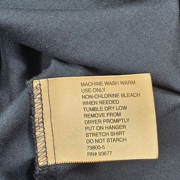 JF J. Ferrar Men's Dress Shirt L Dark Teal Blue Cotton Polyester Slim Fit - Picture 5 of 8